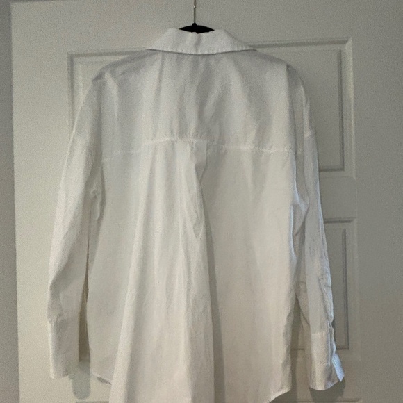 Women's Zara Oversized White Button Down Long Sleeve Shirt Size M - Picture 3 of 7